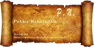 Petku Nikoletta névjegykártya